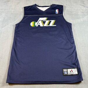 Alleson Athletic Utah Jazz Reversible Basketball Jersey Navy White Mens Small 24